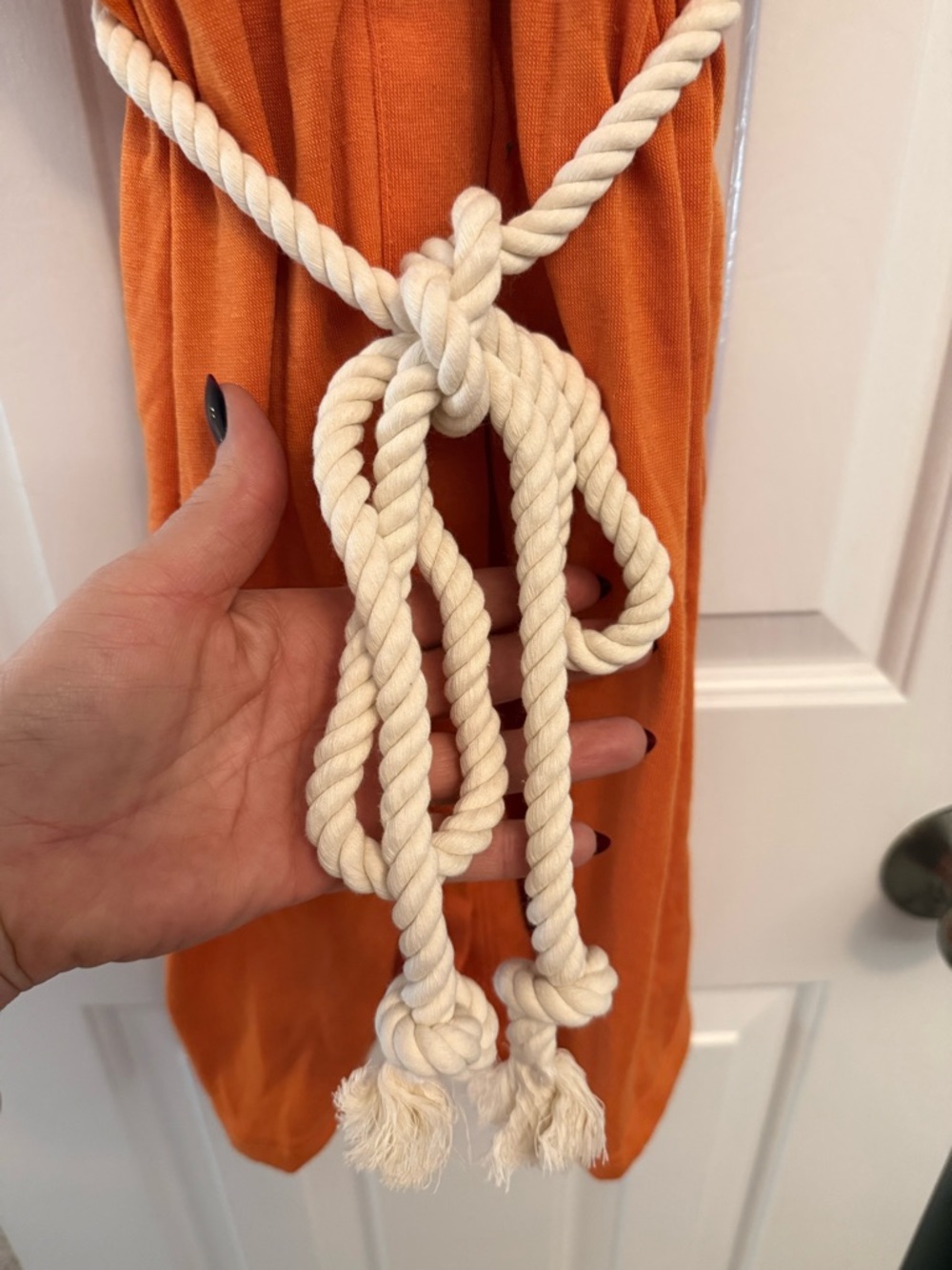 Cupshe Orange Button-Front Mini Dress with Rope Belt - Picture 7 of 12